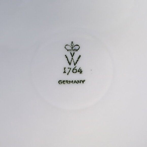 Vintage Wallendorfer Porcelain Dish Cobalt Blue Handpainted Gold - Picture 3 of 4